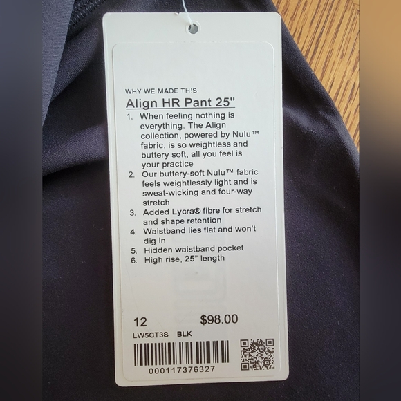 Womens Lululemon Align HR Pant 25" (Size 12) - Picture 4 of 6